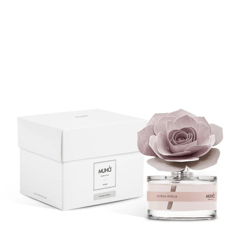 Muhà Profumatore Diffuser Rosa Rosa Bomboniera  Ambra Antica 50ml