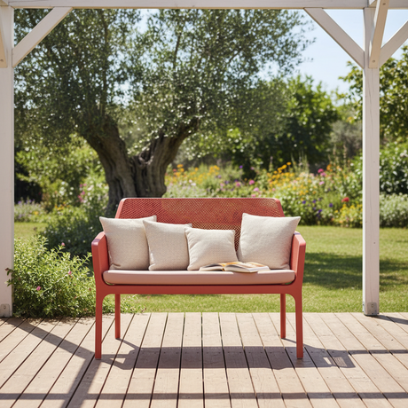 Nardi Net Bench corallo terrace cushions