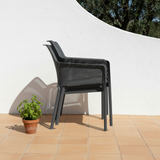 Nardi Sedia Net antracite impilate vista laterale