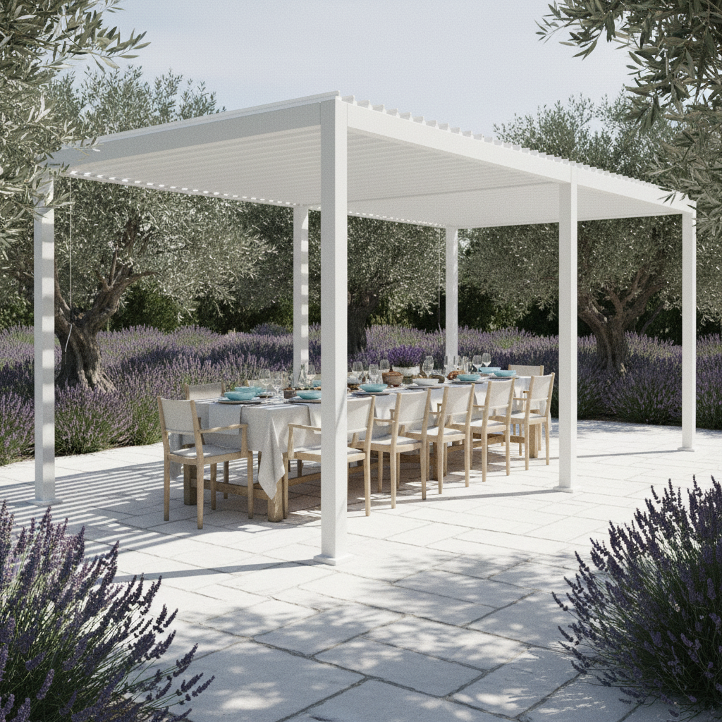 Ocean Bianco 3,6×6 – Giardino pranzo
