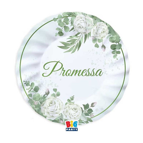 Big Party 6 Piatti cm.20 Promessa Eucalipto