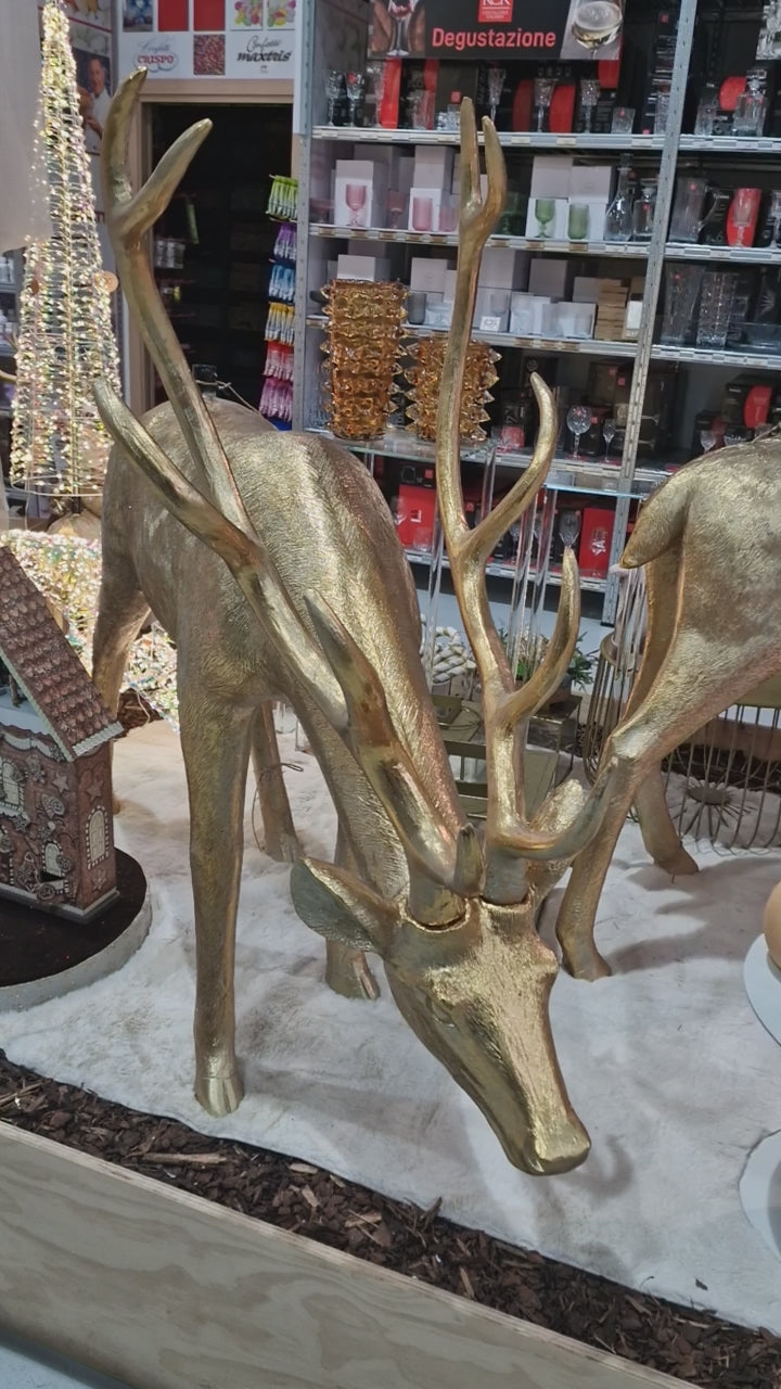 EDG Enzo De Gasperi Base per Albero Natale Cervo per Pino H 140 Cm 162 x 53 Cm Oro