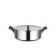 Alessi EDO Casseruola Bassa D 24 Cm a Due Manici in Acciaio Inox e PVD Marrone