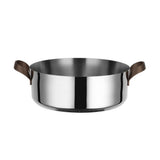 Alessi EDO Casseruola Bassa D 24 Cm a Due Manici in Acciaio Inox e PVD Marrone