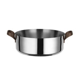 Alessi EDO Casseruola Bassa D 24 Cm a Due Manici in Acciaio Inox e PVD Marrone