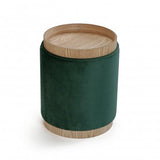 Versa Puff con Storage e Vassoio Velvet Verde