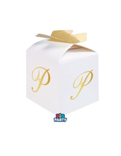 Big Party 10 Scatoline Cubetto Fiocco Lettera P Oro