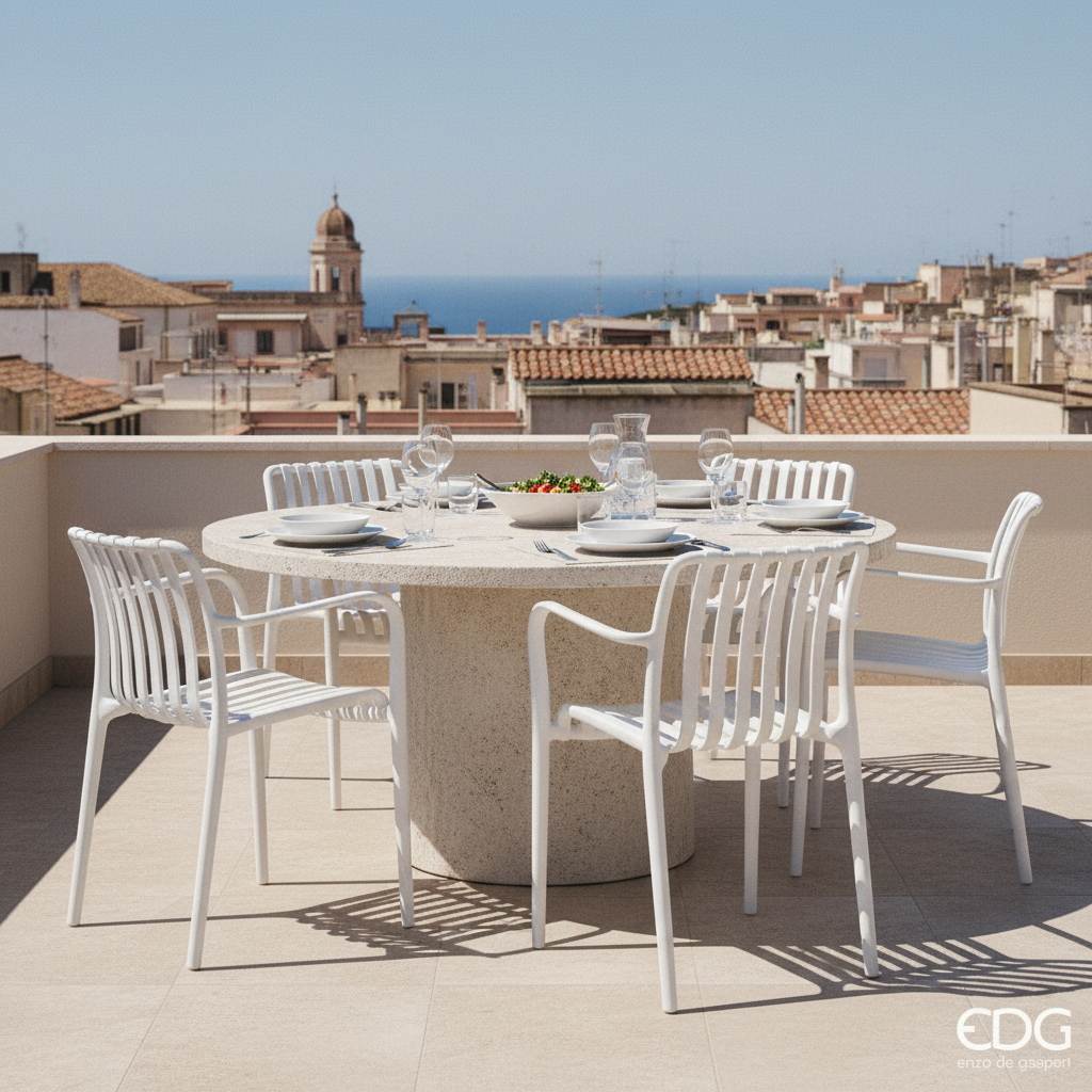 Szene 1 – edg – enzo – de gasperi – Stuhl – Streifen – weiß – Polypropylen – 8059824349002