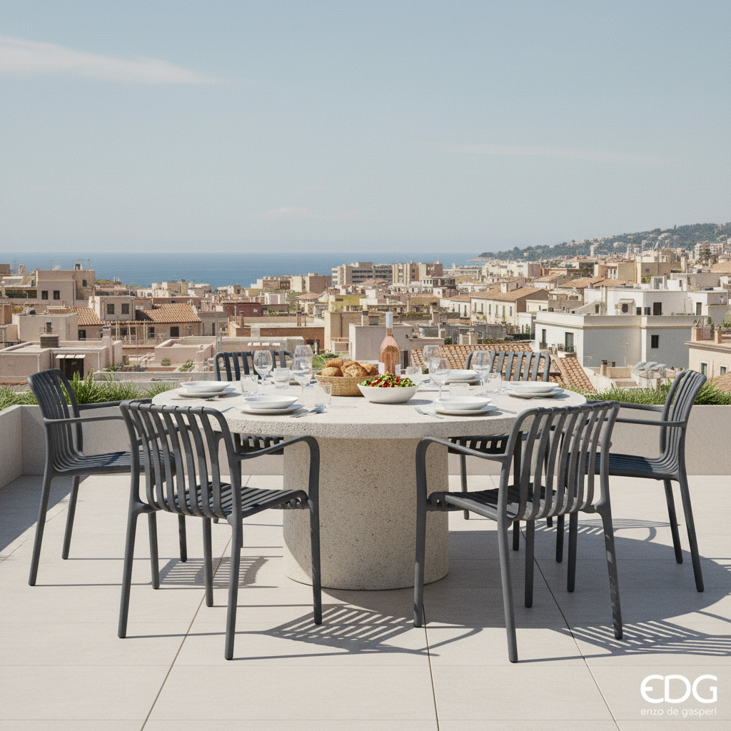 Szene 1 – edg – enzo – de gasperi – Stuhl – Streifen – dunkelgrau – Polypropylen – 8059824349064