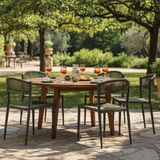 Stuhl Milano, graugrün, für den Garten eines Hotels