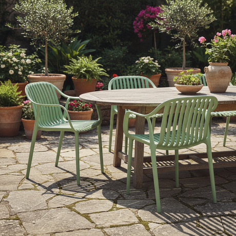 Sedia Righe Verde Chiaro – Terrazza