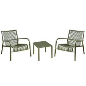 L'Arcolaio Set Giardino Ponza Verde: 2 Poltrone e Tavolino UV