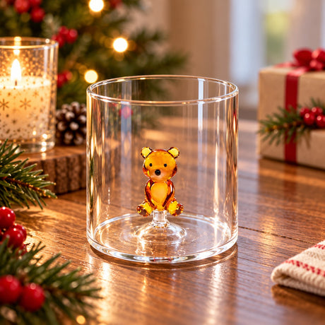 WD LifeStyle Bicchiere Vetro Borosilicato Cc 250 ml Decoro Orsetto