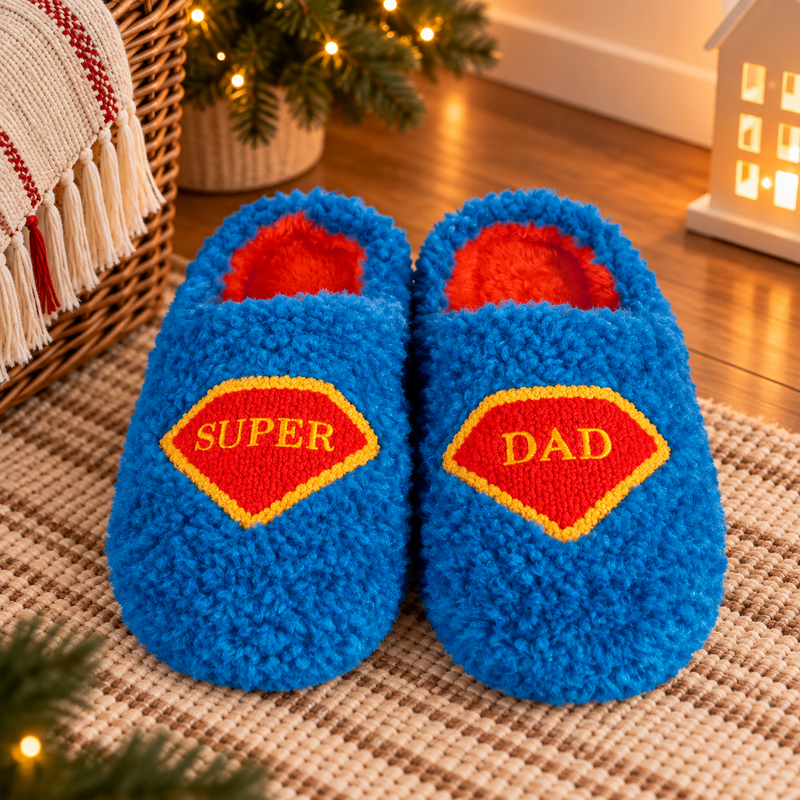 WD Lifestyle Pantofole Super Dad Taglia S/M – Pantofole Divertenti da Casa