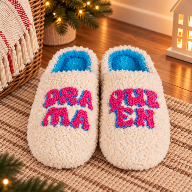 WD Lifestyle Pantofole Drama Queen Taglia S/M – Pantofole Divertenti da Casa