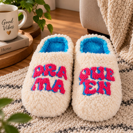 WD Lifestyle Pantofole Drama Queen Taglia M/L – Pantofole Divertenti da Casa