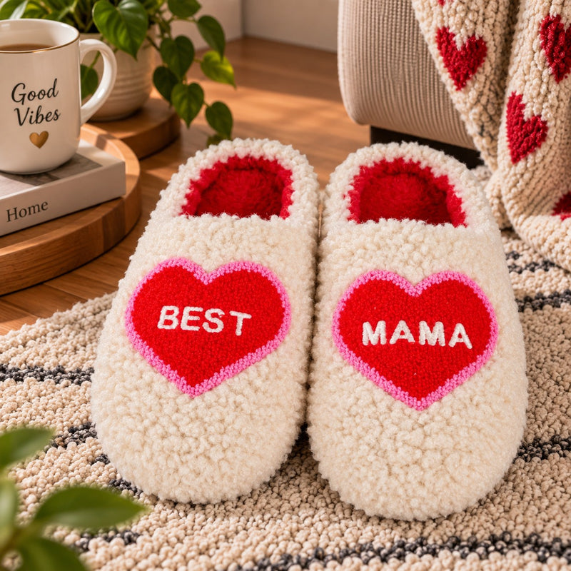 WD Lifestyle Pantofole Best Mom Taglia M/L – Pantofole Divertenti da Casa