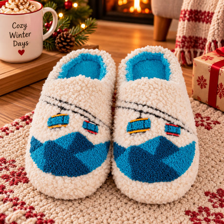 WD Lifestyle Pantofole con Decoro Sci Taglia L/XL – Pantofole Invernali da Casa