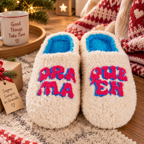 WD LifeStyle Pantofole Natalizie Drama Queen Taglia L/XL – Idea Regalo di Natale