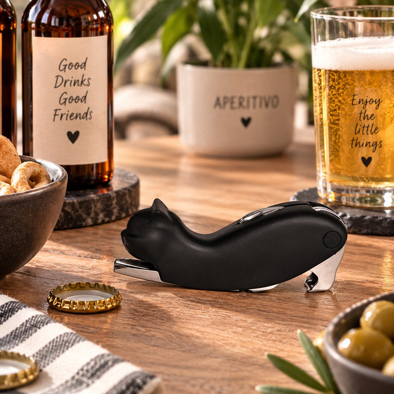 WD LifeStyle Apribottiglie Gatto Nero – Accessorio Cucina Originale Idea Regalo