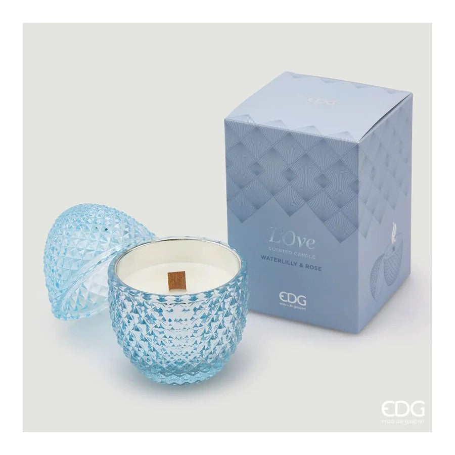 EDG Enzo De Gasperi Candela L'Ove a Forma di Uovo H 12 Cm D 8 Cm Waterlilly & Rose