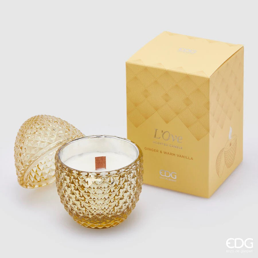 EDG Enzo De Gasperi Candela L'Ove a Forma di Uovo Con Profumo H 12 Cm D 8 Cm Ginger & Warm