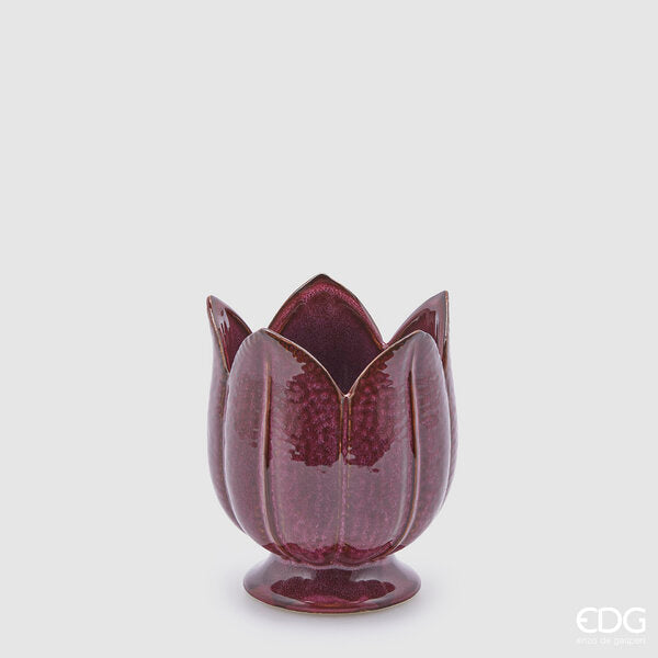 Vaso Tulip H 16 Cm D 14 Cm Purple