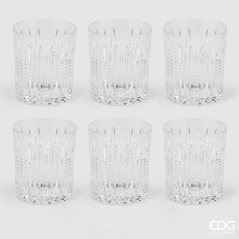 Bicchiere Righe H 9,5 Cm D 8,2 Cm 6 Pz